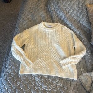 old navy womens size Medium White knit sweater long sleeve